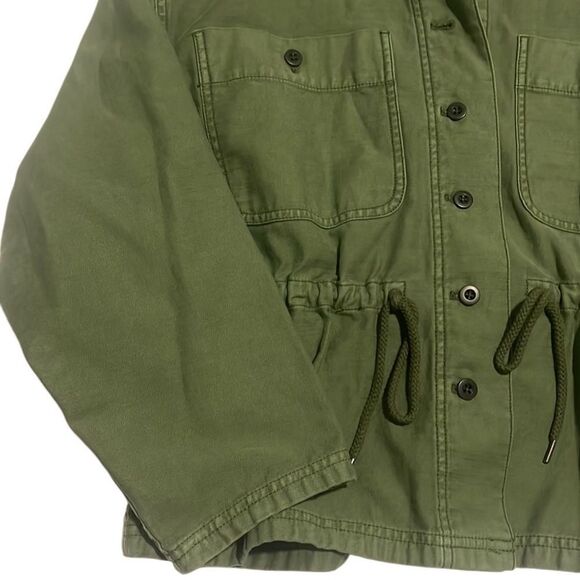 Madewell Claremont Olive Green Drawstring Lightweight Jacket Size Medium - Picture 5 of 10